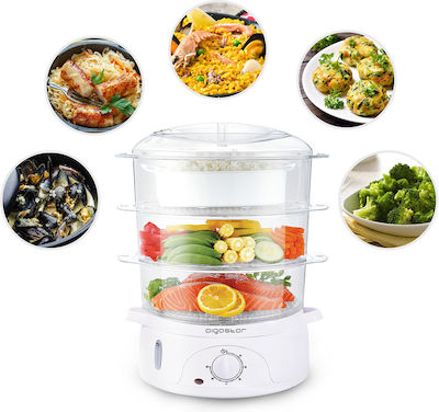 Aigostar 30CFO Food Steamer with 3 Steaming Decks 9lt