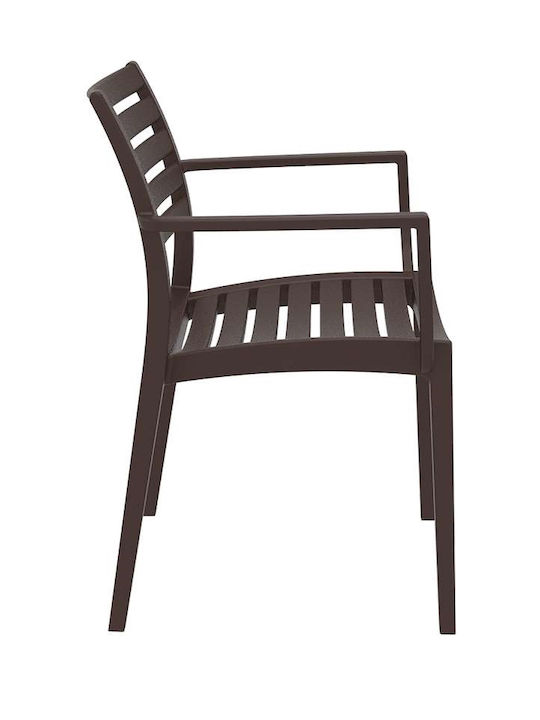 Outdoor-Stuhl Polypropylen Artemis Brown 58x58x82εκ.