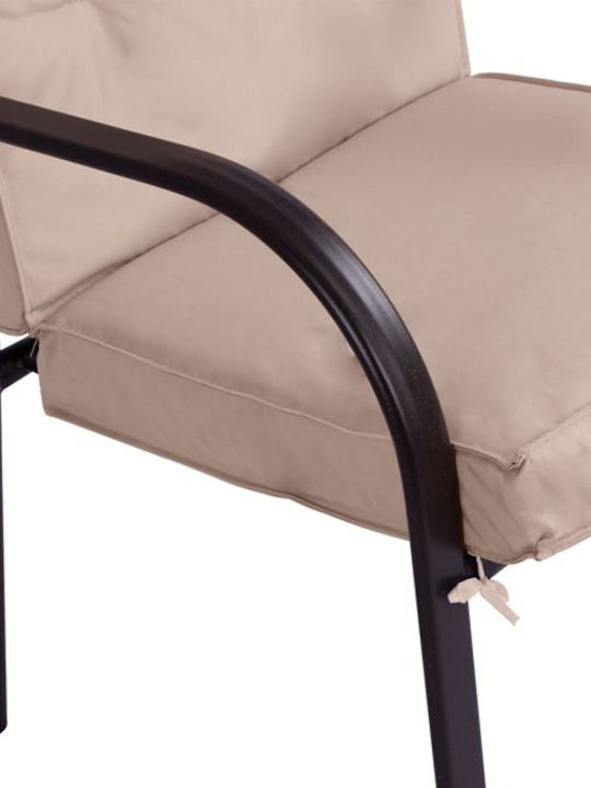 Outdoor-Sessel Metallisch Endika Brown / Beige mit Kissen 60x71x105εκ.