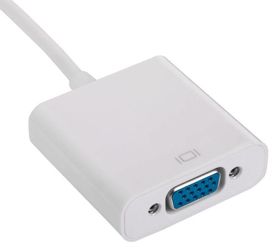 Akyga Convertor VGA feminin în USB-C masculin Alb 1buc AK-AD-55