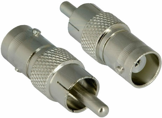 Convertor RCA Masculin în BNC Feminin Argintiu 1 Bucată ADP-101