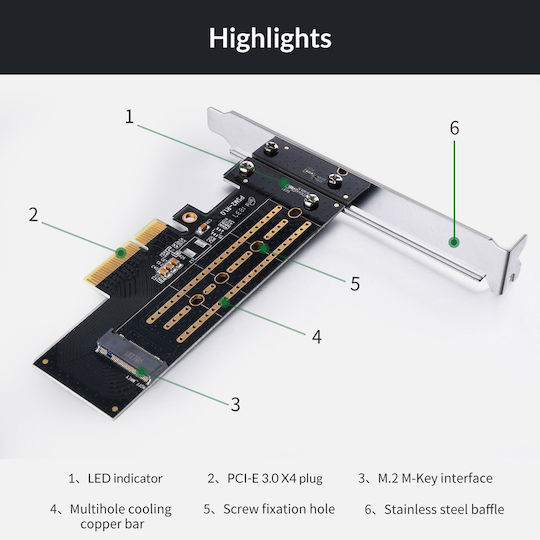 Orico Κάρτα PCIe σε θύρα M.2