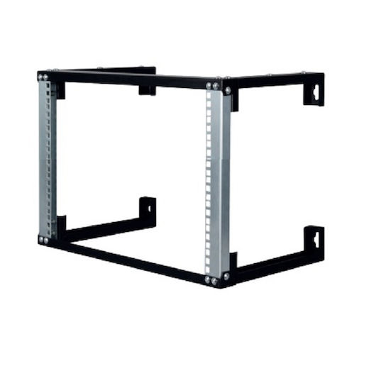 Lande Wandmontiert Rack-Schrank 9U Offener Rahmen 54x30x45.2cm Schwarz LN-WF09U1930-BL-9U