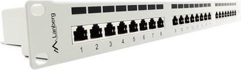 Lanberg Patch Panel für Rack 1U 19" 24 Ports cat6 Weiß