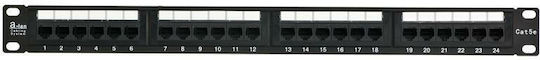 A-LAN Patch Panel για Rack 1U 24 Θυρών cat5e Μαύρο