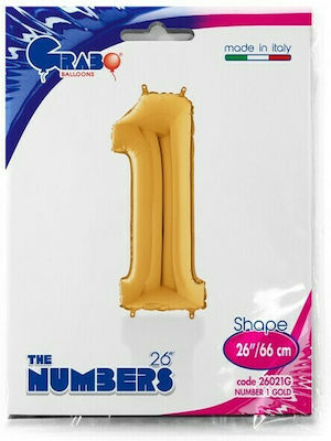 Balloon Foil Jumbo Number 1 Gold 66cm