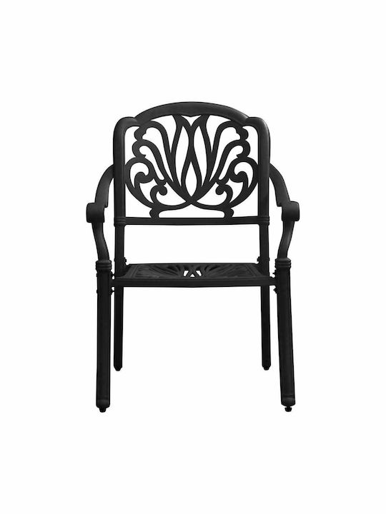 Bistro Dining Room Set for Small Outdoor Spaces 3 Pieces Black with Umbrella Holder