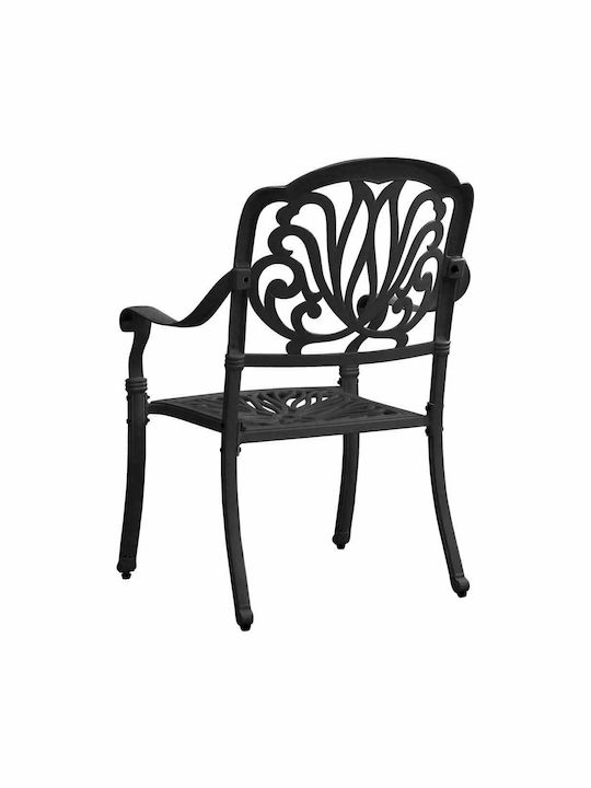 Bistro Dining Room Set for Small Outdoor Spaces 3 Pieces Black with Umbrella Holder