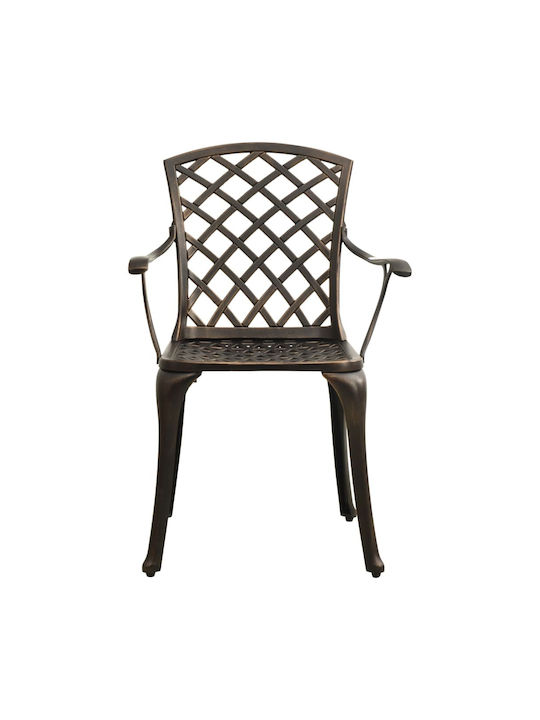 Garten- und Outdoor-Möbelsets Bistro 3 Stück Bronze mit Sonnenschirmhalter