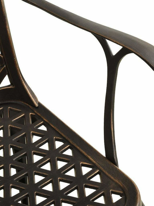 Garten- und Outdoor-Möbelsets Bistro 3 Stück Bronze mit Sonnenschirmhalter
