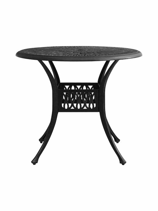 Bistro 3 Pieces Outdoor Dining Room Set Black with Umbrella Holder