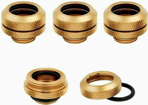 Corsair Hydro X Series XF Hardline 14mm OD Fitting Four Pack Fittings Χρυσό
