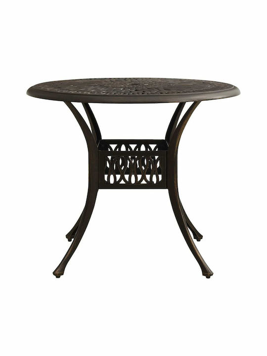 Bistro Outdoor Dining Room Set 3 Pieces Bronze with Umbrella Holder