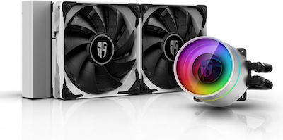 Deepcool Castle 240EX Wasserkühlungssystem für Prozessoren Doppelter Ventilator 120mm für Socket /A/M/4/ / / /1/2/0/0/ /1/1/5/x/ mit RGB Beleuchtung Weiß