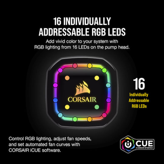 Corsair iCUE H100i RGB PRO XT Υδρόψυξη Επεξεργαστή Διπλού Ανεμιστήρα 120mm για Socket AM4/1200/115x