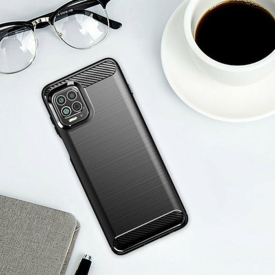 Hurtel Carbon Back Cover Σιλικόνης Μαύρο (Moto G100 / Edge S)