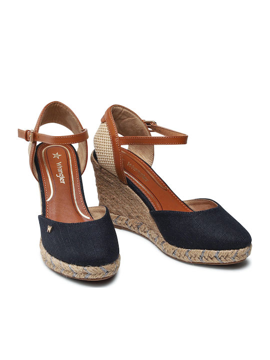 Brava Damenplattformen im Espadrilles-Stil Marineblau