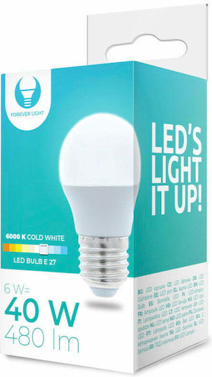 Forever Light Bec LED 6W pentru Soclu E27 și Formă G45 Alb rece 480lm