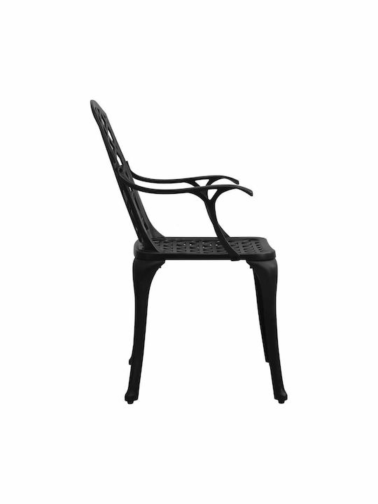 Garden & Outdoor Furniture Sets Dining Room Set 3 Pieces Black with Umbrella Holder