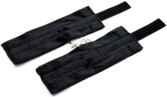 IntoYou Velcro Handcuffs With Long Fur Handschellen Black