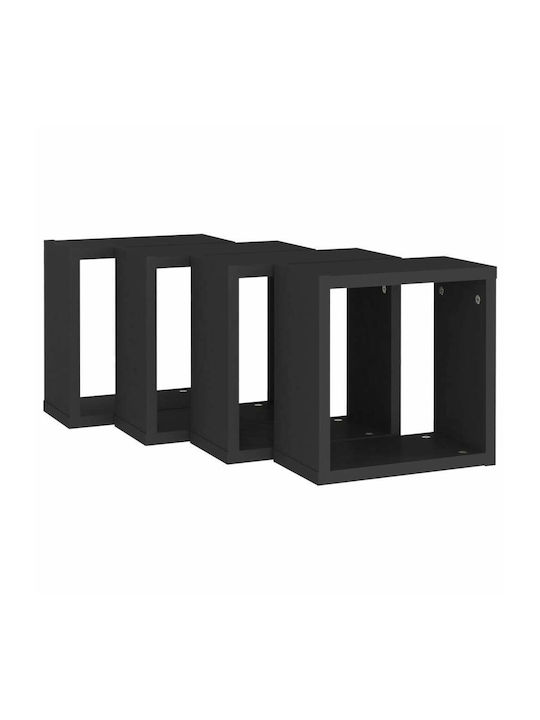 Regale Wand Black Velvet-Black Metal 4Stück 30x15x30cm