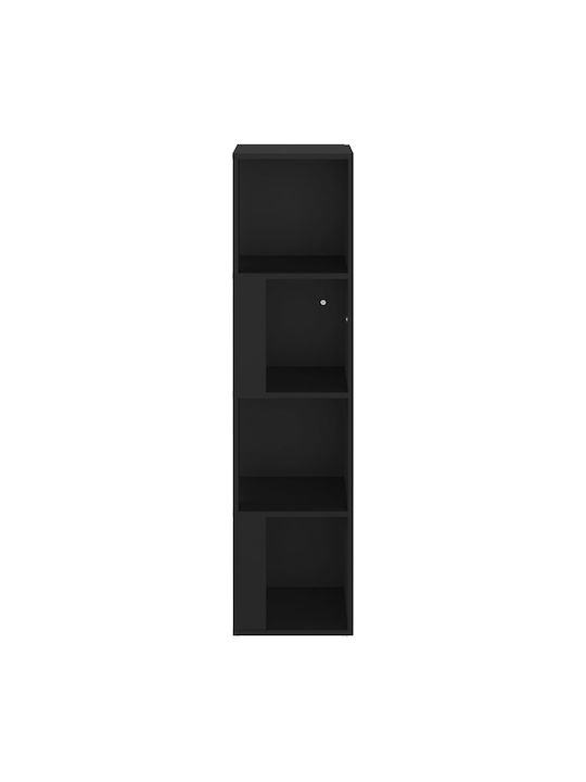 Corner Bookcase Black 33x33x132cm