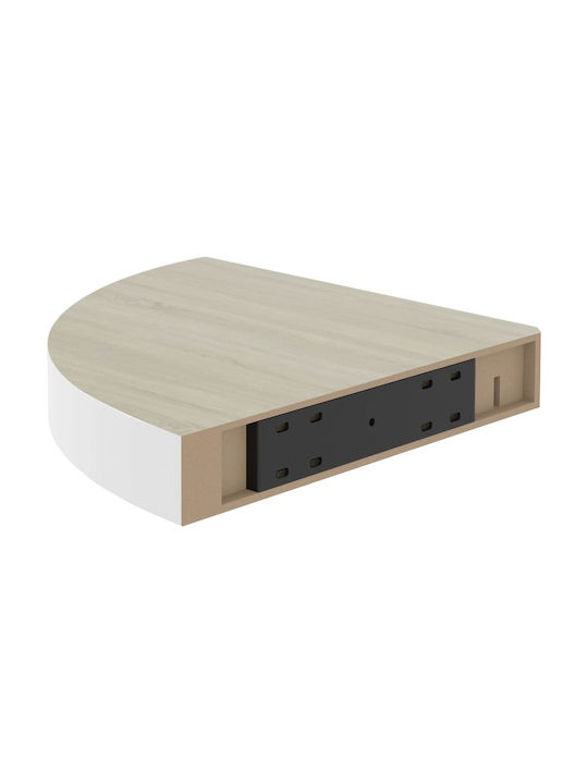 Corner Shelf Wall Oak / White 25x25x3.8cm