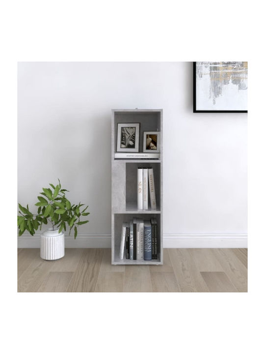 Corner Bookcase Grey Concrete 33x33x100cm
