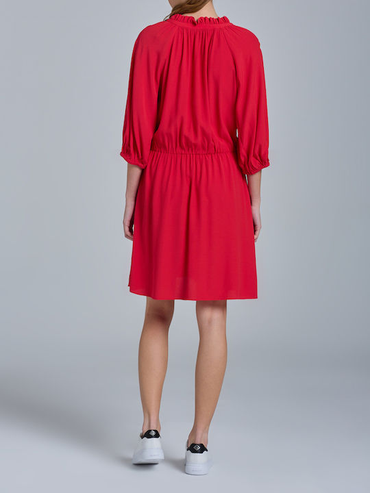Gant Mini All Day Φόρεμα με Μανίκι 3/4 Κόκκινο
