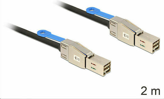 DeLock Mini SAS - Mini SAS Cable 2m Μαύρο (83395)