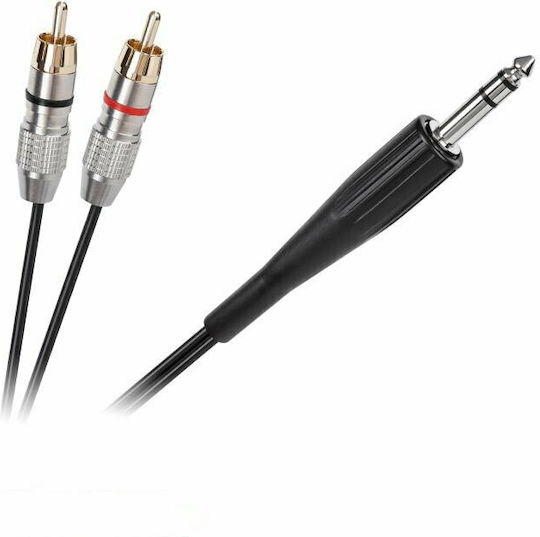 Cabletech Cable 6.3mm male - 2x RCA male 1.8m (DM-3867-1.8)