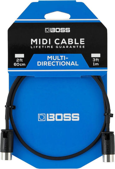 Boss Кабел Midi мъж - Midi мъж 0.3м Черен (BMIDI-PB1)
