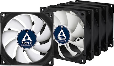 Arctic F8 80mm 3-Pin Case Fan Black/White 5-pack