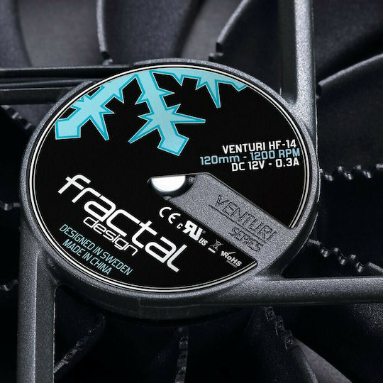 Fractal Design Venturi HF-14 Case Fan 140mm (1200rpm / 118.2cfm) Without LEDs Lighting and Connection 3-Pin