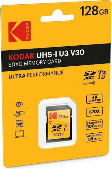 Kodak Premium Performance SDXC 128GB U3 V30 A1 UHS-I με αντάπτορα