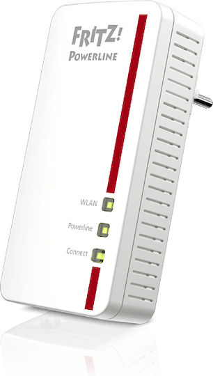 AVM Fritz!Powerline 1260E Powerline Διπλού Kit για Ασύρματη Σύνδεση Wi‑Fi 5 με Passthrough Πρίζα και 2 Θύρες Gigabit Ethernet