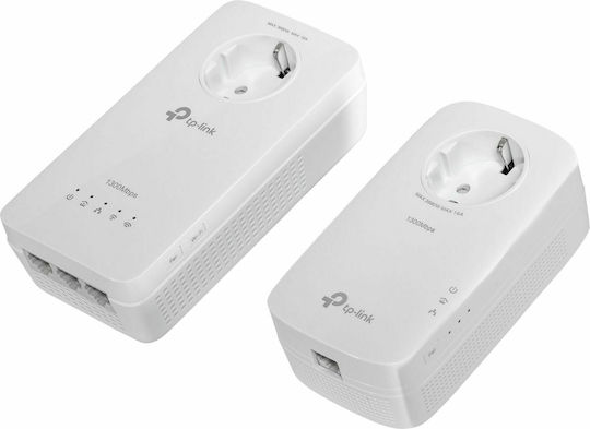 TP-LINK TL-WPA1300P KIT v3 Powerline Double Wi‑Fi 5 with Passthrough Socket and 3 Gigabit Ethernet Ports