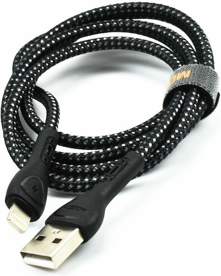 Moxom MX-CB57 LED USB to Lightning Cable Μαύρο 1m