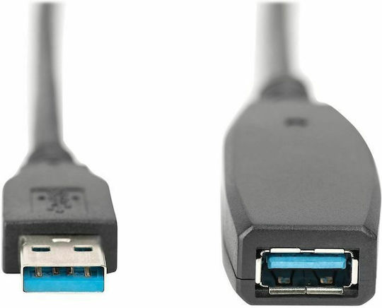 Digitus USB 3.0 Cable USB-A male - USB-A female Μαύρο 10m DA-73105