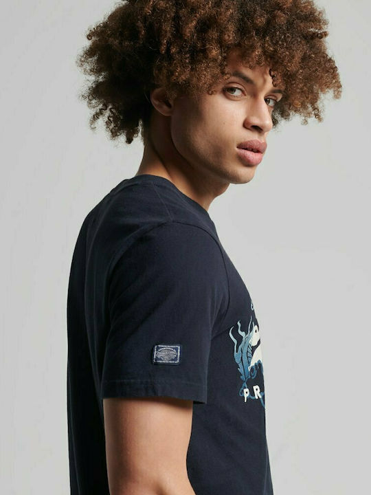 Superdry Narrative Men's Short Sleeve T-shirt Navy Blue