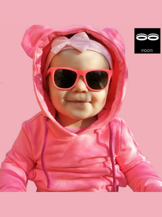 iTooTi Square Kids Sunglasses with Mirror Lens Pink for 3-6 Years