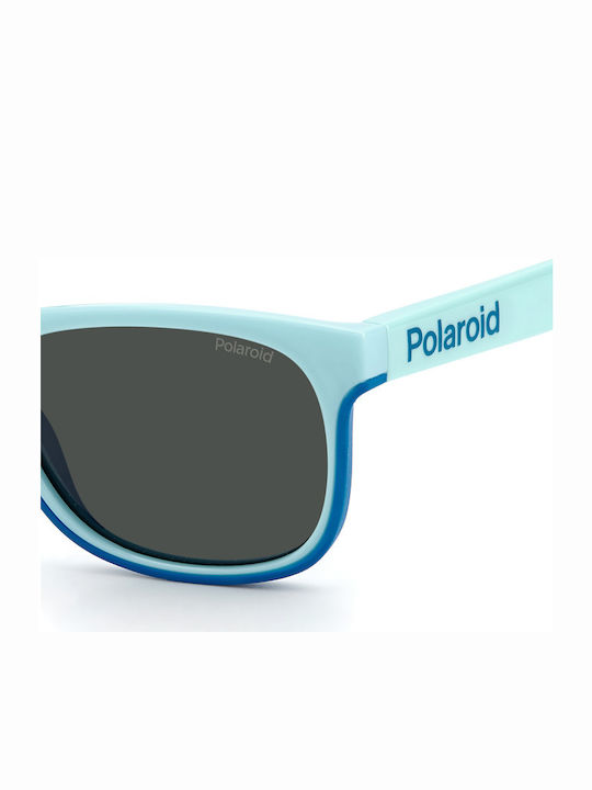 Polaroid Unbreakable Square Kids Sunglasses with Polarized Turquoise Lenses