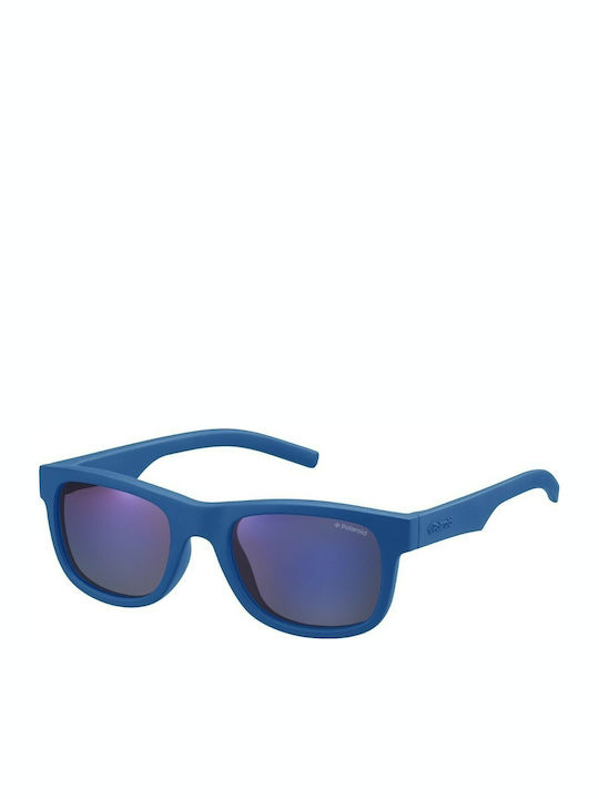 Polaroid Unbreakable Square Kids Sunglasses with Polarized Mirror Blue Lens