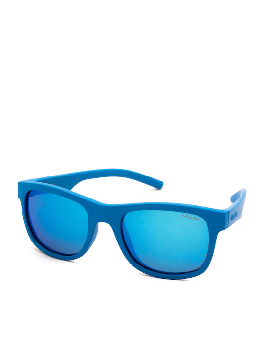 Polaroid Unbreakable Square Kids Sunglasses with Polarized Mirror Blue Lens