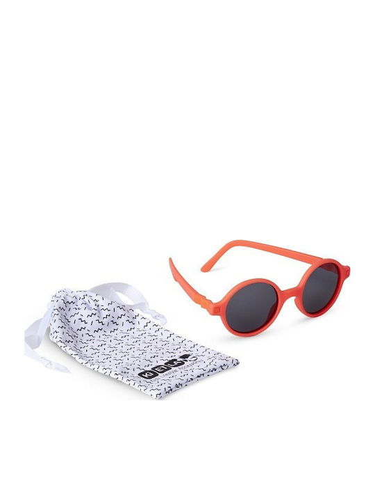 KiETLA Rozz Unbreakable Round Kids Sunglasses with Polarized Mirror Lens Fluo Orange for 4-6 Years