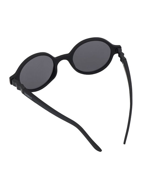 KiETLA Rozz Unbreakable Round Kids Sunglasses with Polarized Lens Black for 4-6 Years