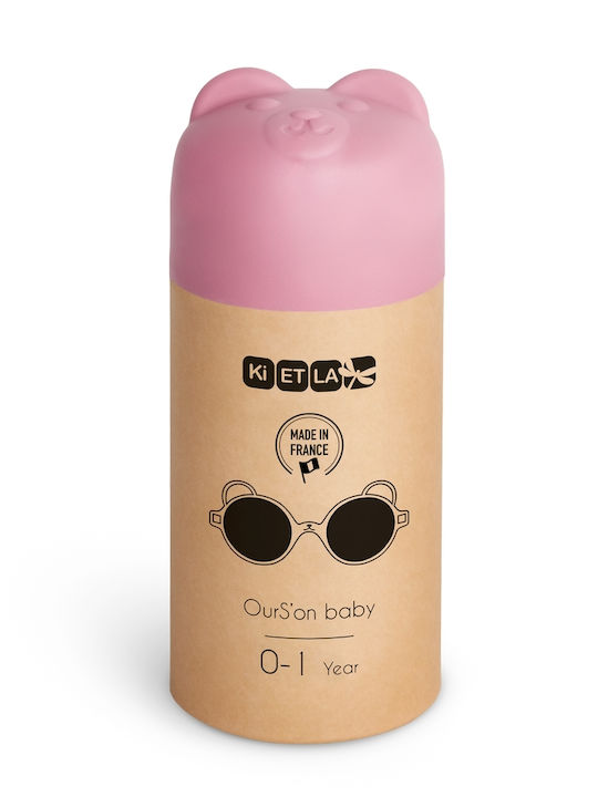 KiETLA Ourson Unbreakable Baby Sunglasses Light Pink for 0-1 Year