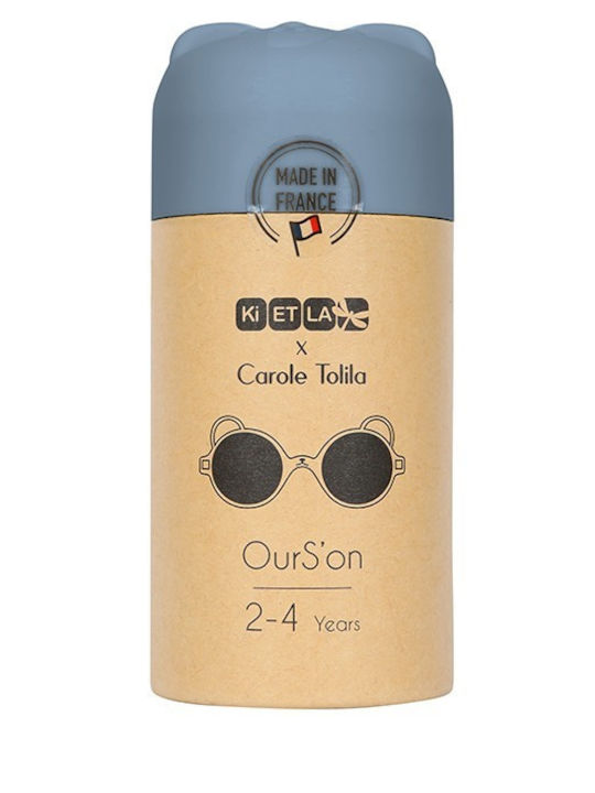 KiETLA Ourson Unbreakable Kids Sunglasses with Silver Blue Mirror Lens for 2-4 Years