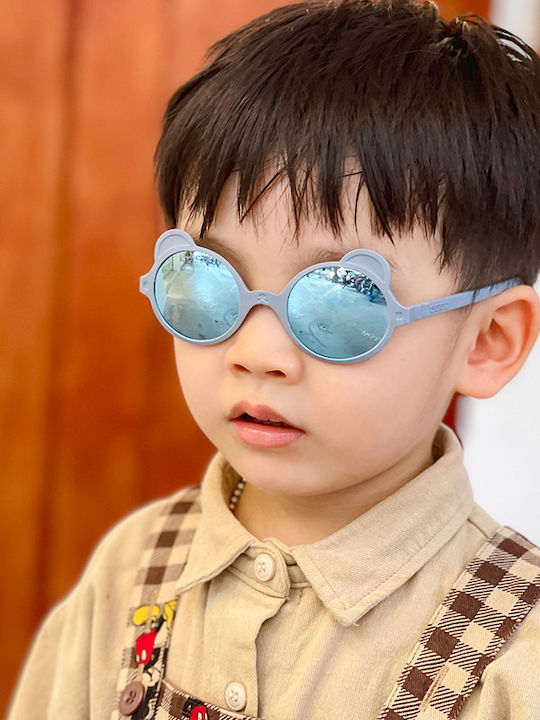KiETLA Ourson Unbreakable Kids Sunglasses with Silver Blue Mirror Lens for 2-4 Years