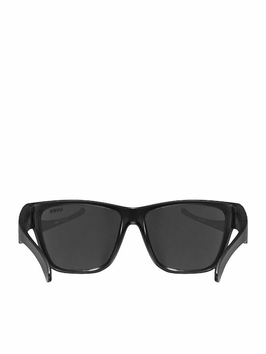 Uvex Sportstyle 508 Negru Mat Pătrate Ochelari De Soare Pentru Copii Cu Lentilă Oglindă Neagră